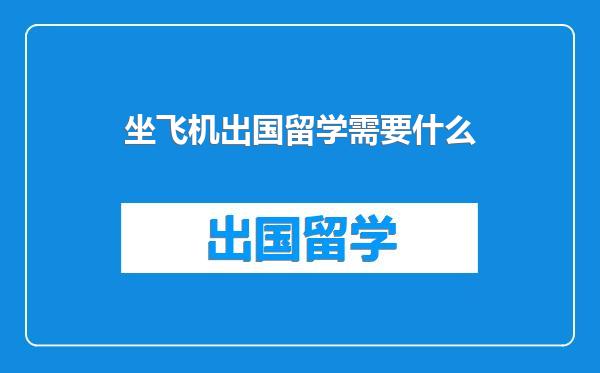 坐飞机出国留学需要什么