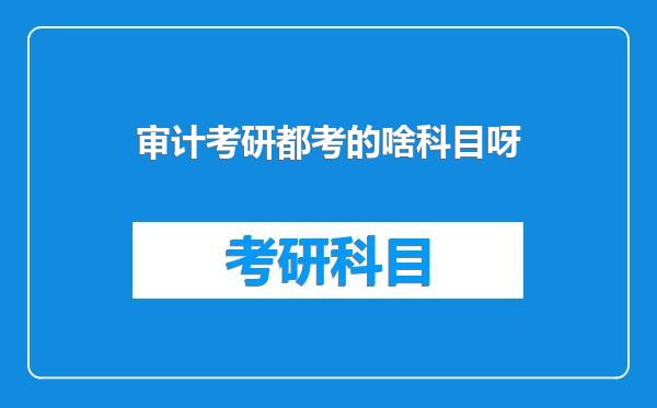 审计考研都考的啥科目呀
