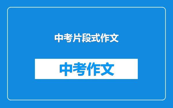 中考片段式作文