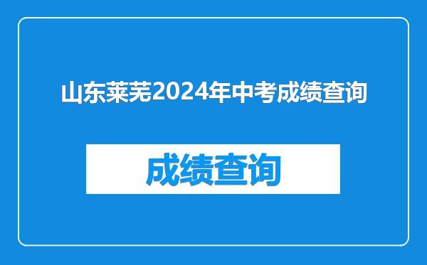 山东莱芜2024年中考成绩查询