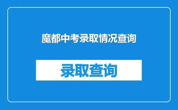 魔都中考录取情况查询