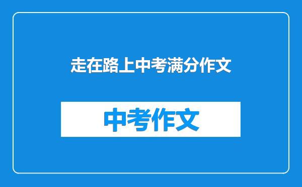走在路上中考满分作文