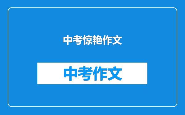 中考惊艳作文