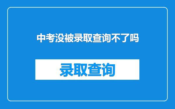 中考没被录取查询不了吗