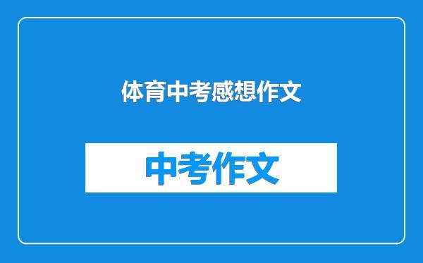 体育中考感想作文