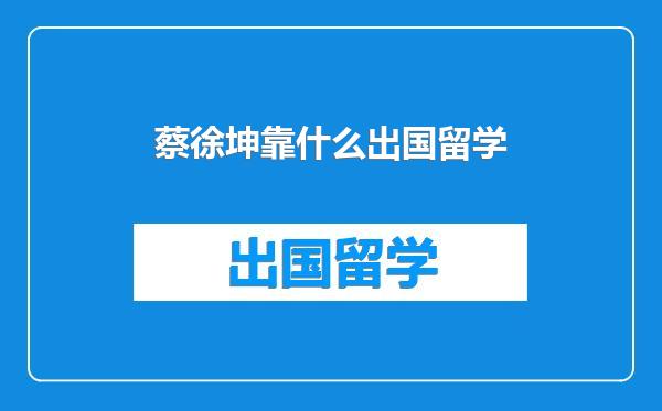 蔡徐坤靠什么出国留学