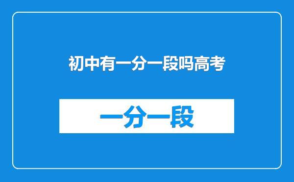 初中有一分一段吗高考