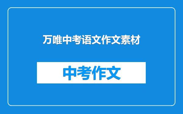 万唯中考语文作文素材
