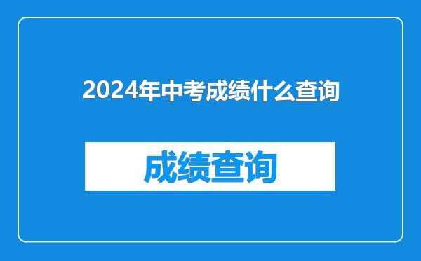 2024年中考成绩什么查询