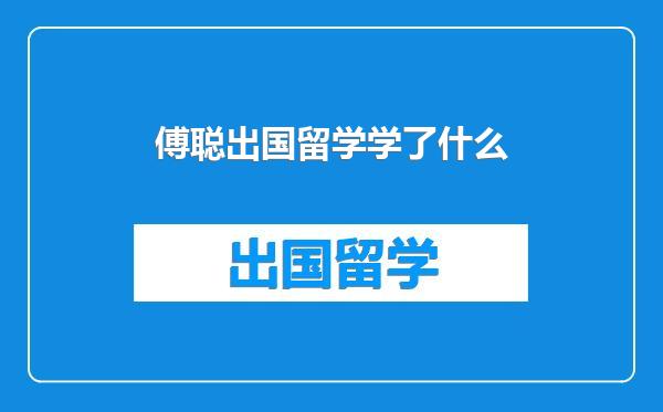 傅聪出国留学学了什么