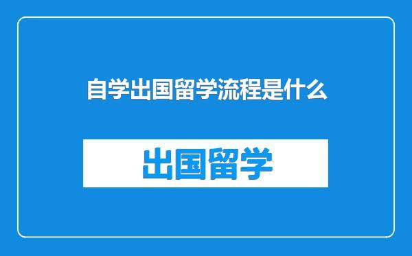自学出国留学流程是什么