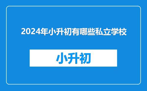 2024年小升初有哪些私立学校