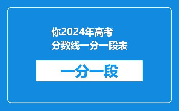 你2024年高考分数线一分一段表
