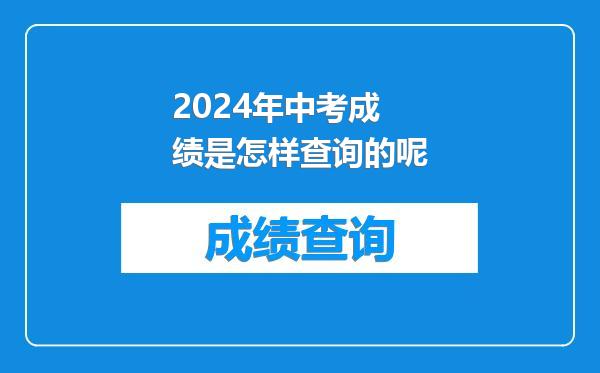 2024年中考成绩是怎样查询的呢
