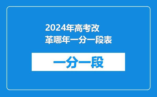2024年高考改革哪年一分一段表