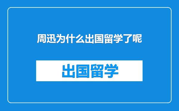 周迅为什么出国留学了呢