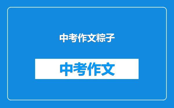 中考作文粽子