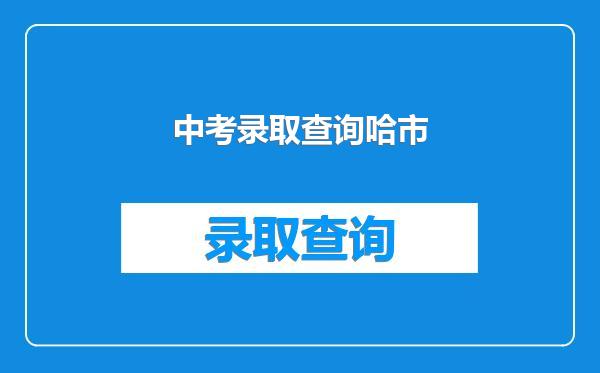 中考录取查询哈市