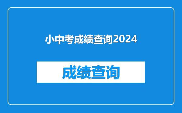 小中考成绩查询2024