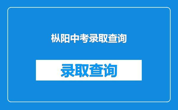 枞阳中考录取查询