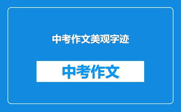 中考作文美观字迹