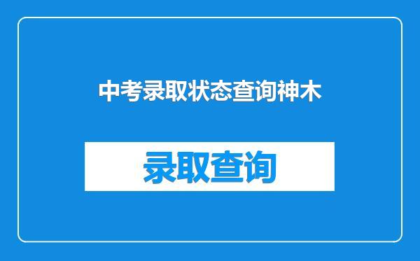 中考录取状态查询神木