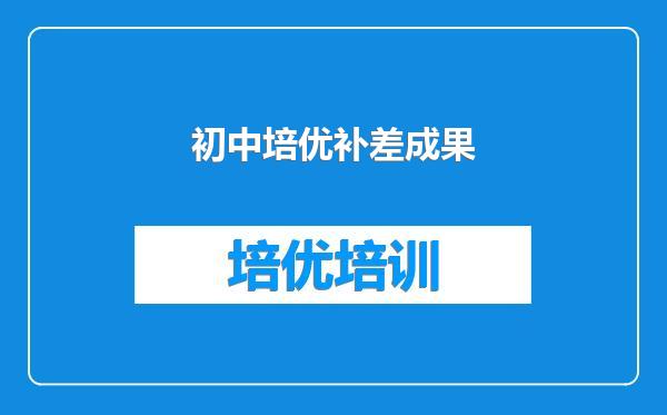 初中培优补差成果