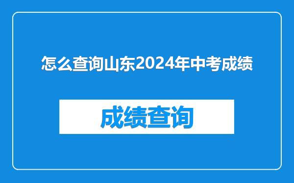 怎么查询山东2024年中考成绩