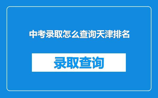 中考录取怎么查询天津排名