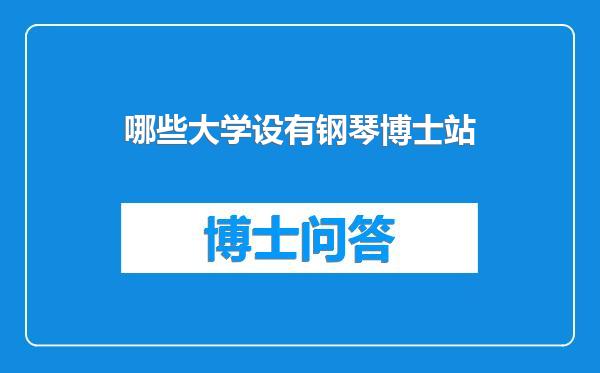 哪些大学设有钢琴博士站