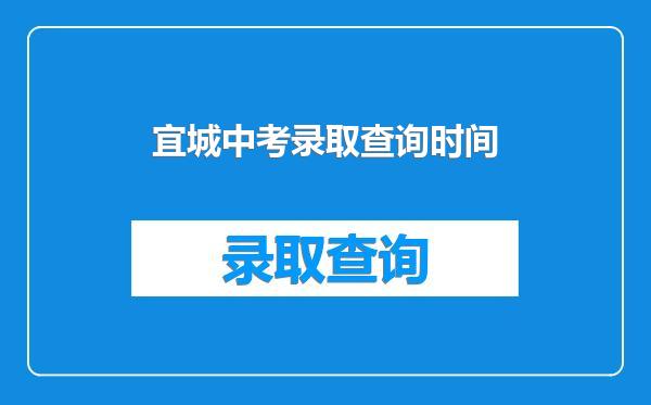 宜城中考录取查询时间