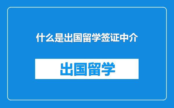 什么是出国留学签证中介