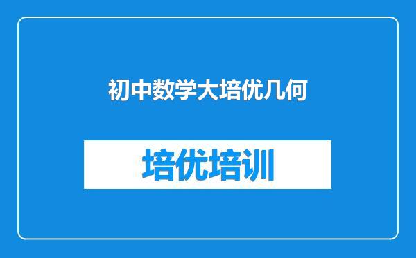 初中数学大培优几何
