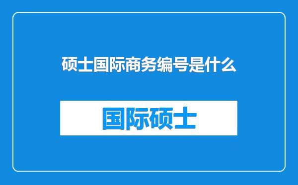 硕士国际商务编号是什么