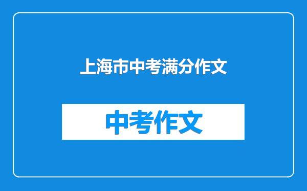 上海市中考满分作文