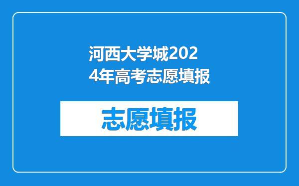 河西大学城2024年高考志愿填报