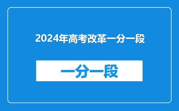 2024年高考改革一分一段