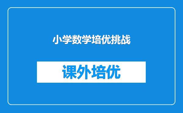 小学数学培优挑战
