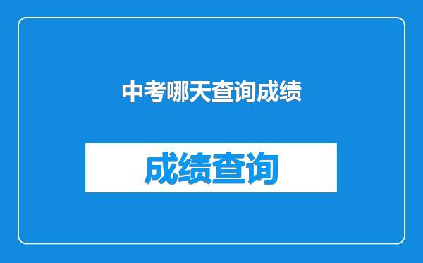中考哪天查询成绩