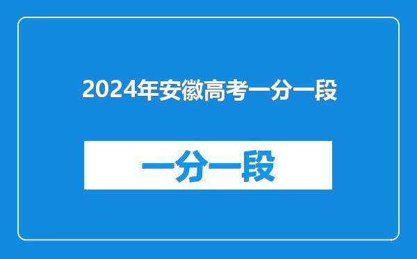 2024年安徽高考一分一段