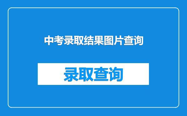 中考录取结果图片查询