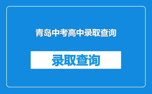 青岛中考高中录取查询