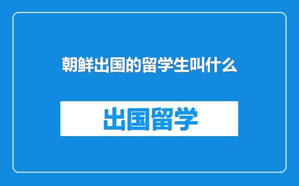 朝鲜出国的留学生叫什么