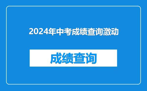 2024年中考成绩查询激动