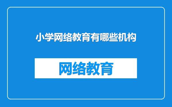 小学网络教育有哪些机构