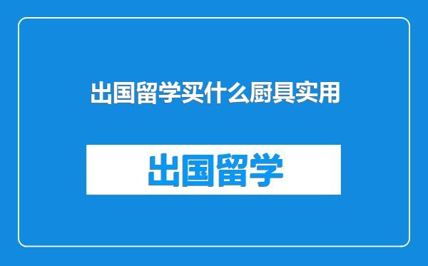 出国留学买什么厨具实用