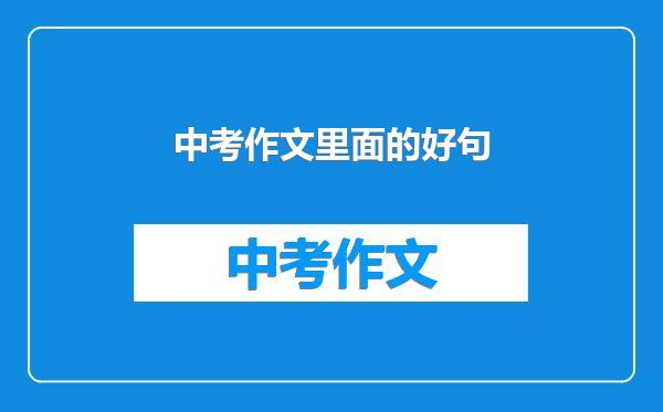 中考作文里面的好句