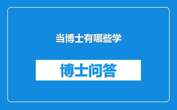 当博士有哪些学