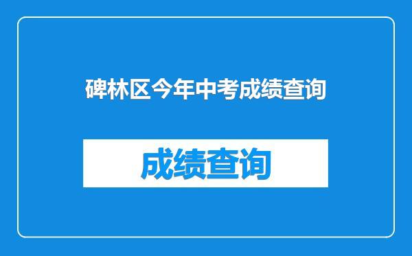 碑林区今年中考成绩查询