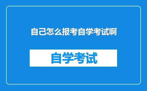 自己怎么报考自学考试啊